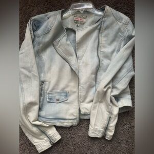 Hot Kiss Faded Blue Jean Jacket